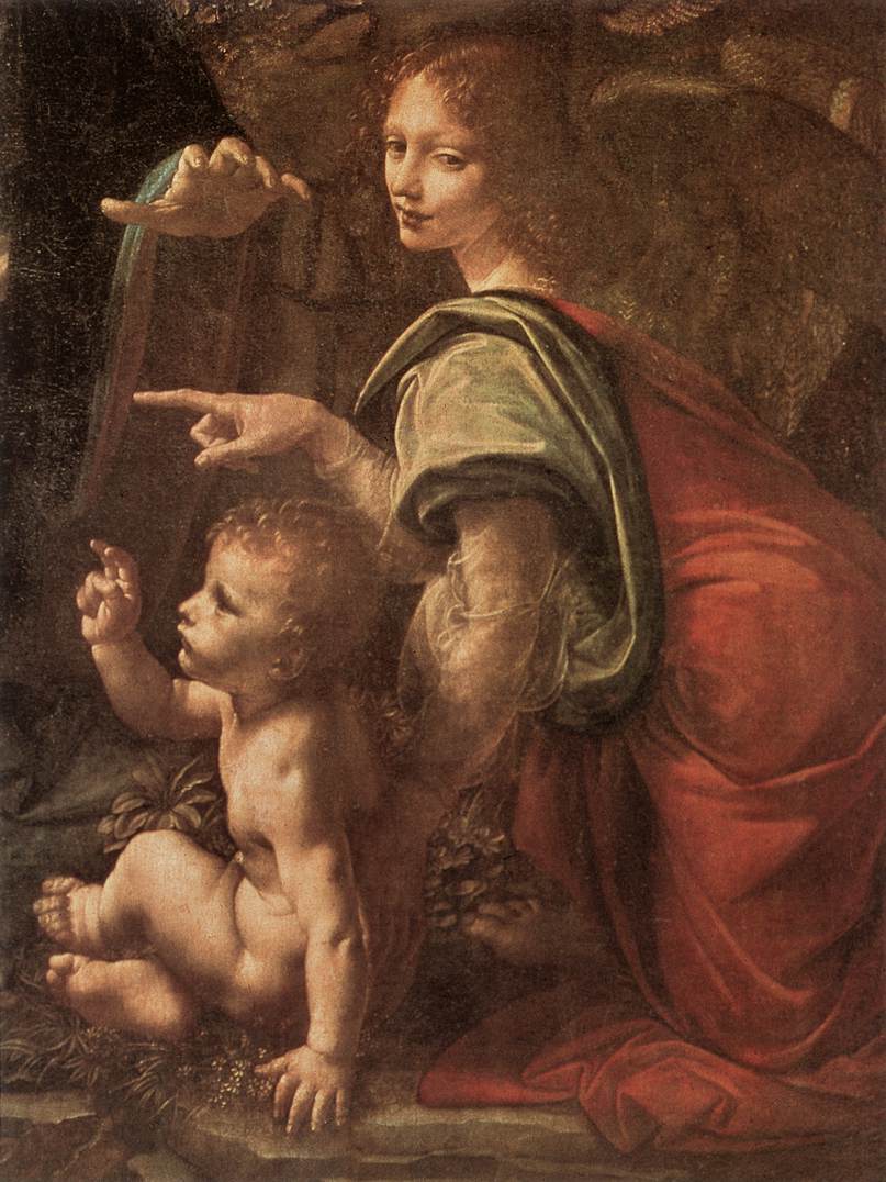 Leonardo da Vinci - La virgen de las rocas - Retrato de San Juan Bautista nino - El primo de Jesus