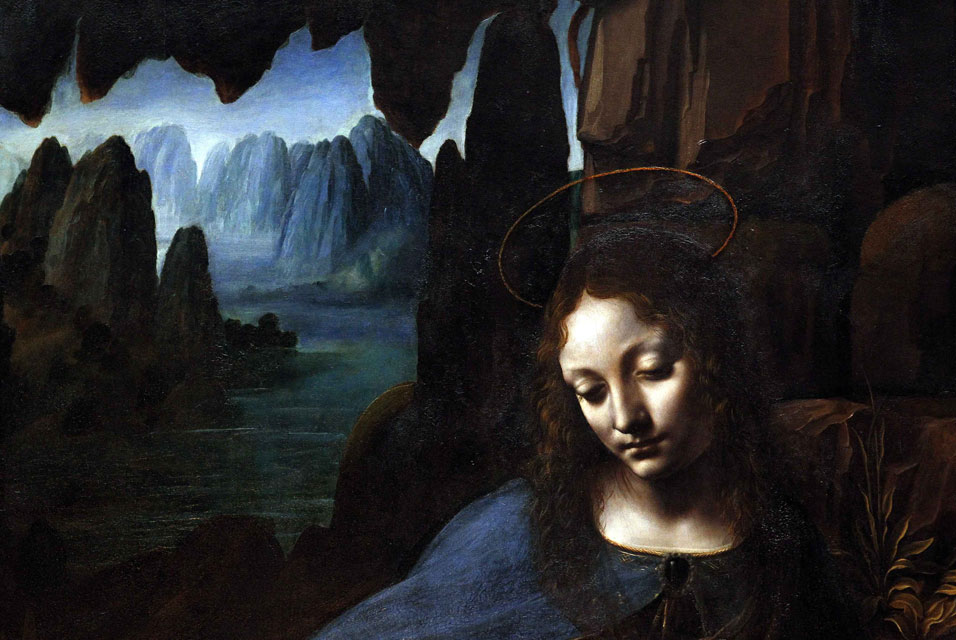 Leonardo da Vinci - La virgen de las rocas - Retrato de la Virgen Maria
